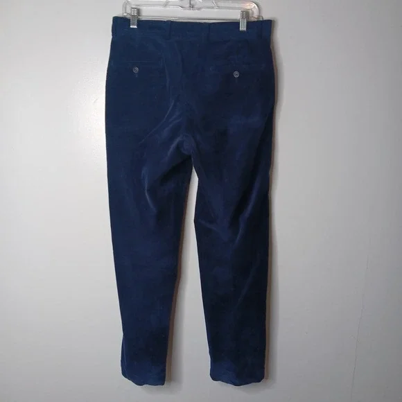 Brooks Brothers Clark Pants Mens Sz 32X30 Navy Blue Corduroy Straight Leg Preppy - Picture 8 of 10